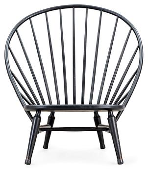 643. A Sven Engström & Gunnar Myrstrand black lacquered easy chair, 'Bågen', Nässjö Stolfabrik, Sweden 1950's.