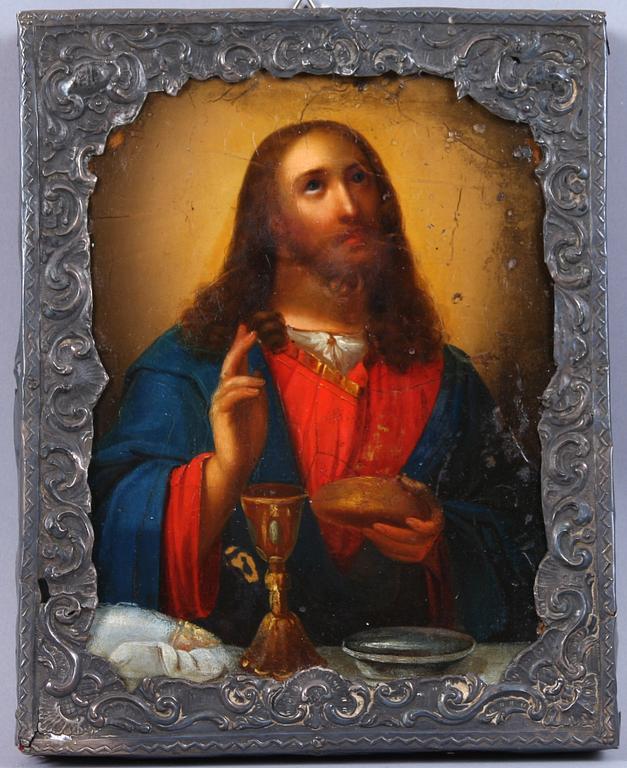 IKON, delvis silver, bär ryska stämplar, 1845.