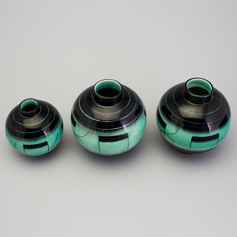 2 vases of the "V series", Ilse Claesson, Rörstrand 1930´s.