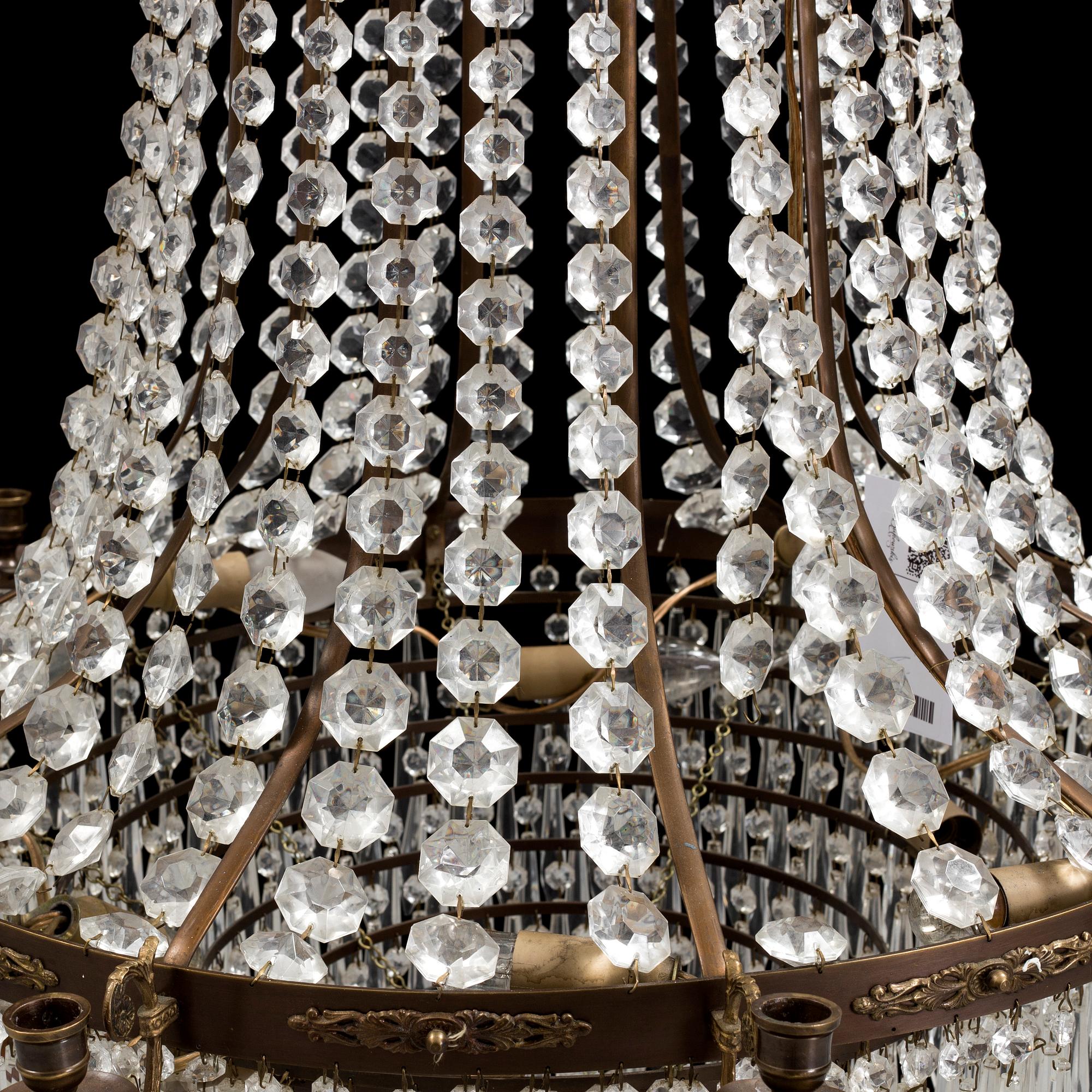 A CHANDELIER, Empire-style, second half of the 20th century.