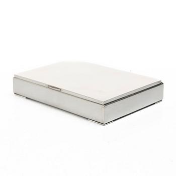 A 20th century sterling silver cigar-box.