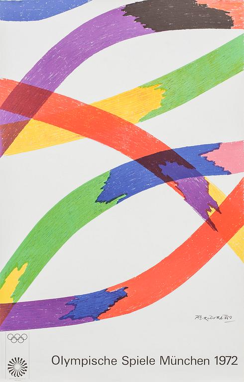 AFFISCHER, 5 st, "Olympische Spiele München 1972", bl a Marini Marino.