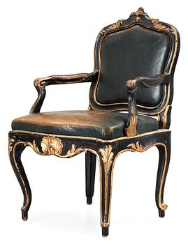 553. A Swedish Rococo 18th Century armchair.