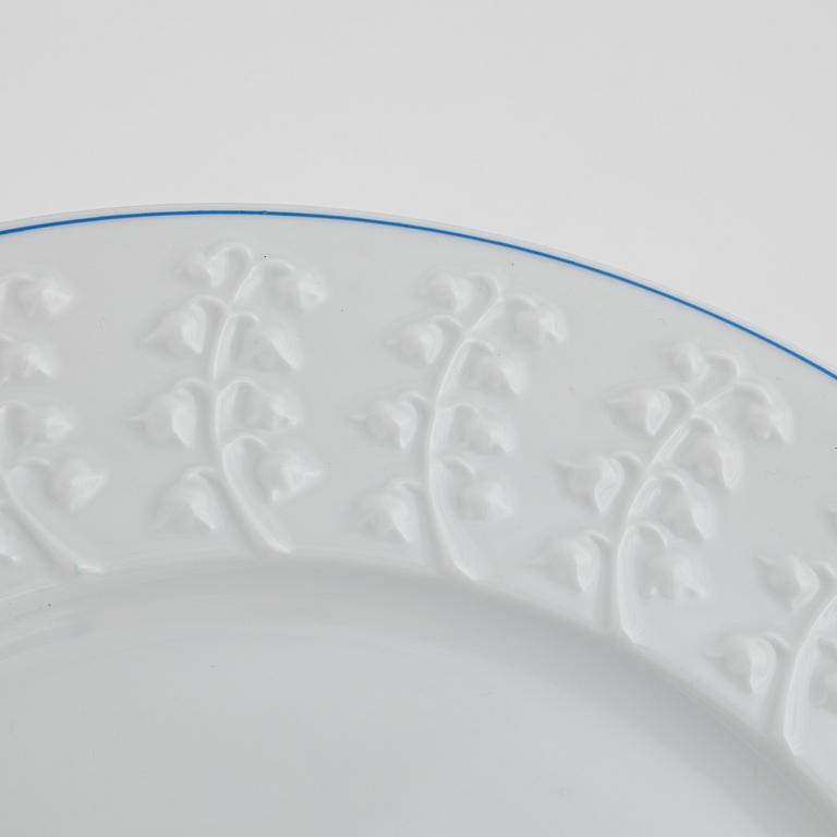 Tallrikar, 12 st, porslin, "Muguet", Lalique för Limoges, Frankrike.