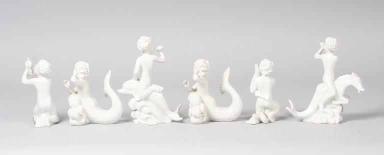 FIGURINER, 6 st, porslin, Harald Salomon, Rörstrand.