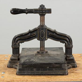 BOKPRESS / VÄXTPRESS, gjutjärn, omkring sekelskiftet 1900.
