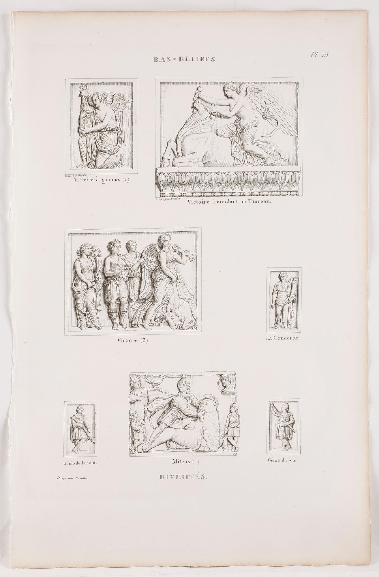 PIERRE BOUILLON, Kopparstick, 2 st, 1800-talets första fjärdedel.