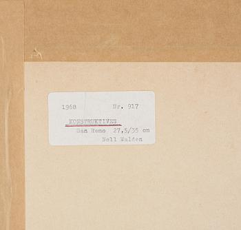 NELL WALDEN, mixed media on paper, signed and dated -68.