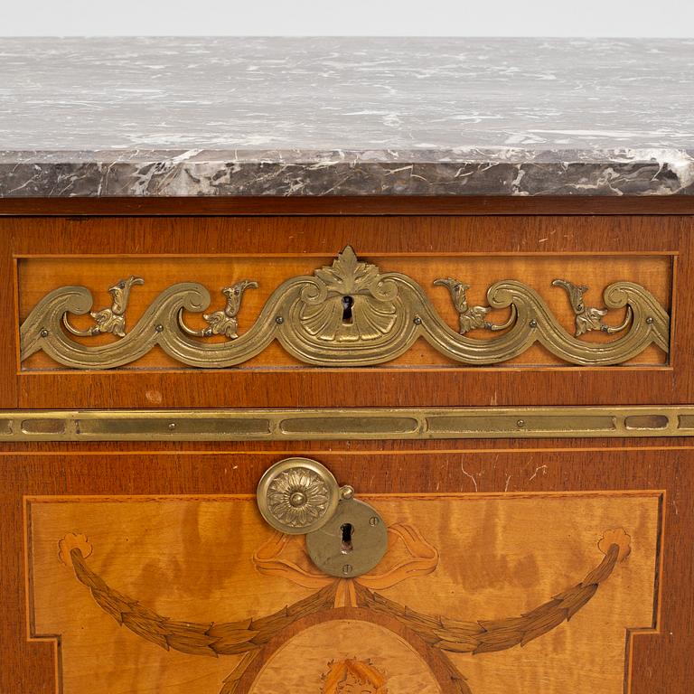 A Gustavian style chest of drawers, mid 20th Century.