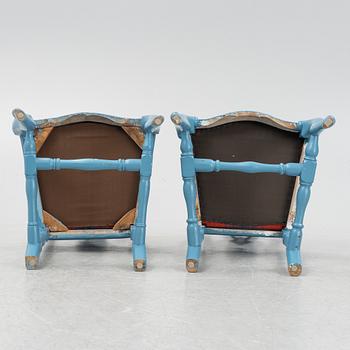 Five matched late Baroque chairs, 18th Century.
