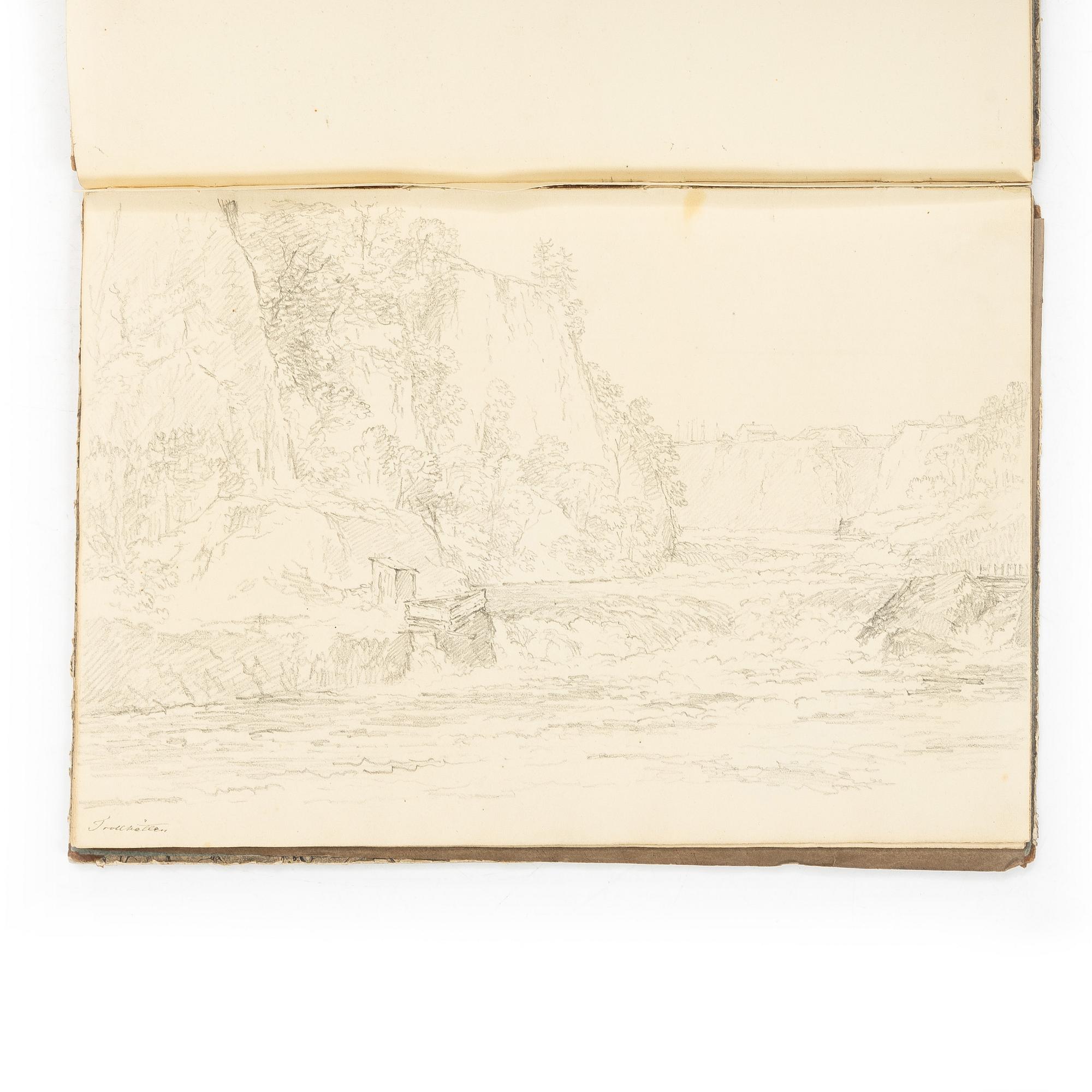 Carl Johan Fahlcrantz, Sketchbook with 28 topographical pencil drawings.