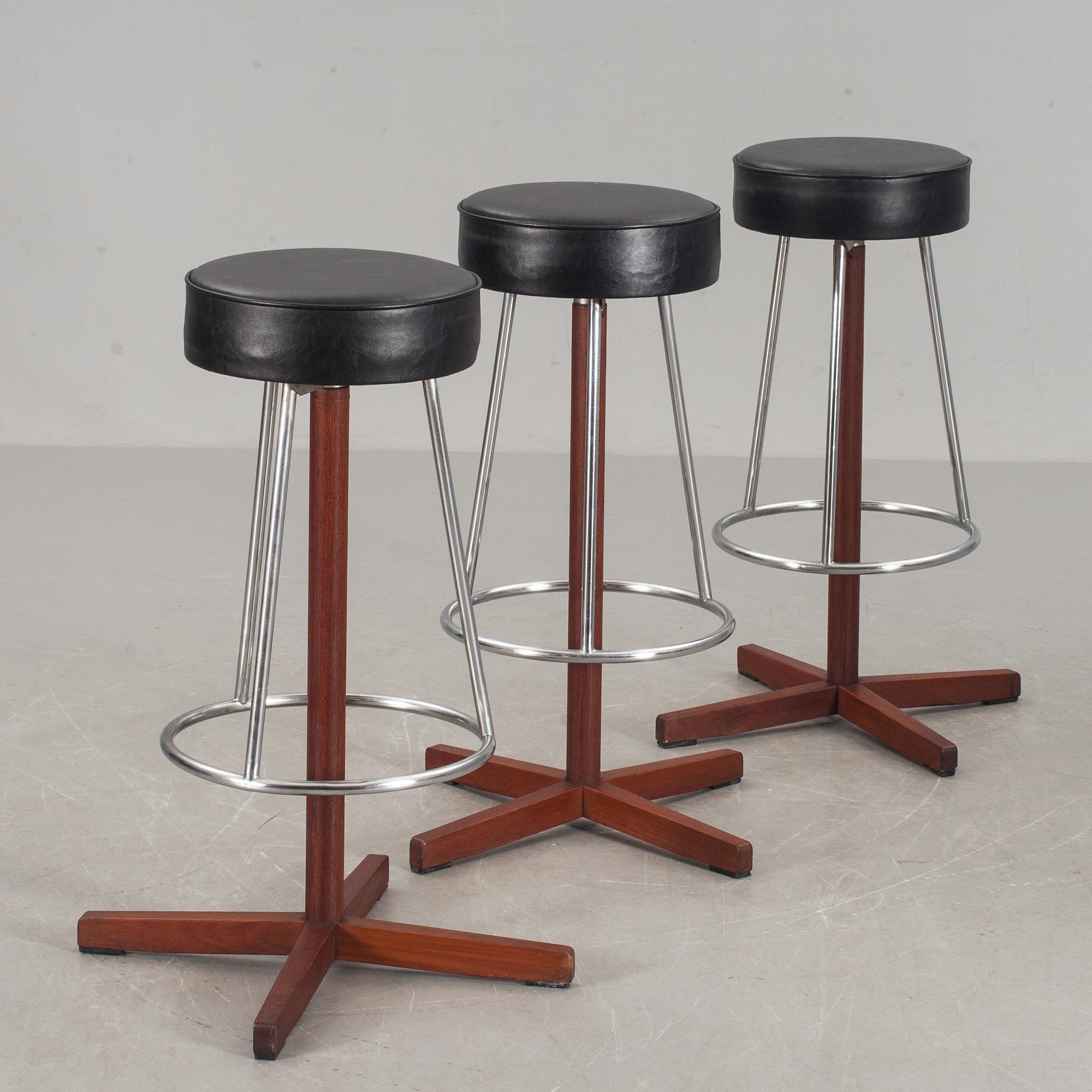 BARSTOLAR, 3 st, troligen Dyrlund, Danmark. 1960-tal.