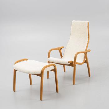 Yngve Ekström, a 'Lamino' armchair and a foot stool, Swedese.