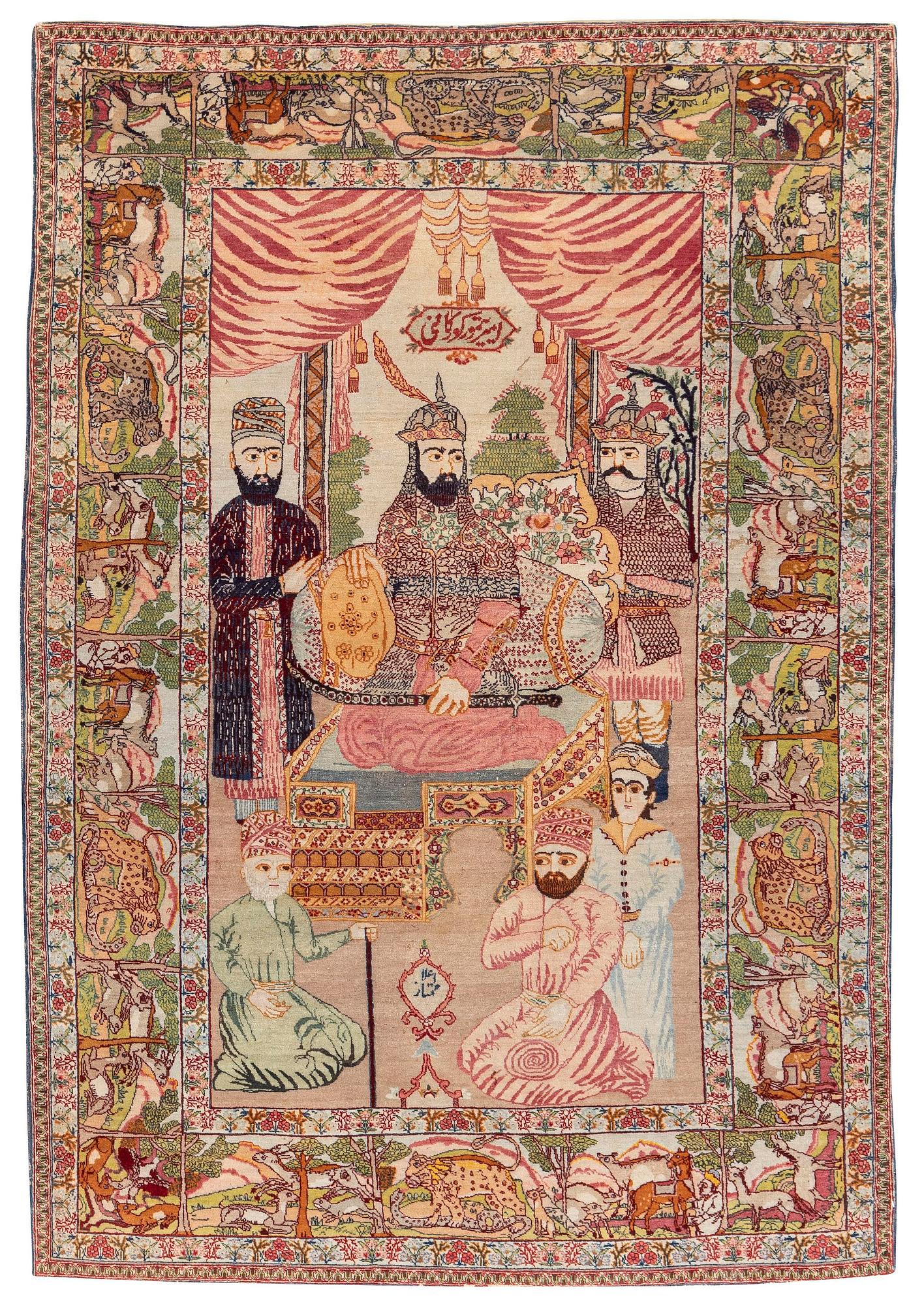 An antique pictoral Tabriz, Northwestern Persia, c. 218 x 148 cm.