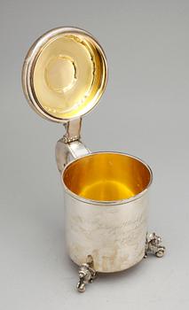 DRYCKESKANNA, silver, troligen Norge, 1900-tal. Totalvikt 924g.
