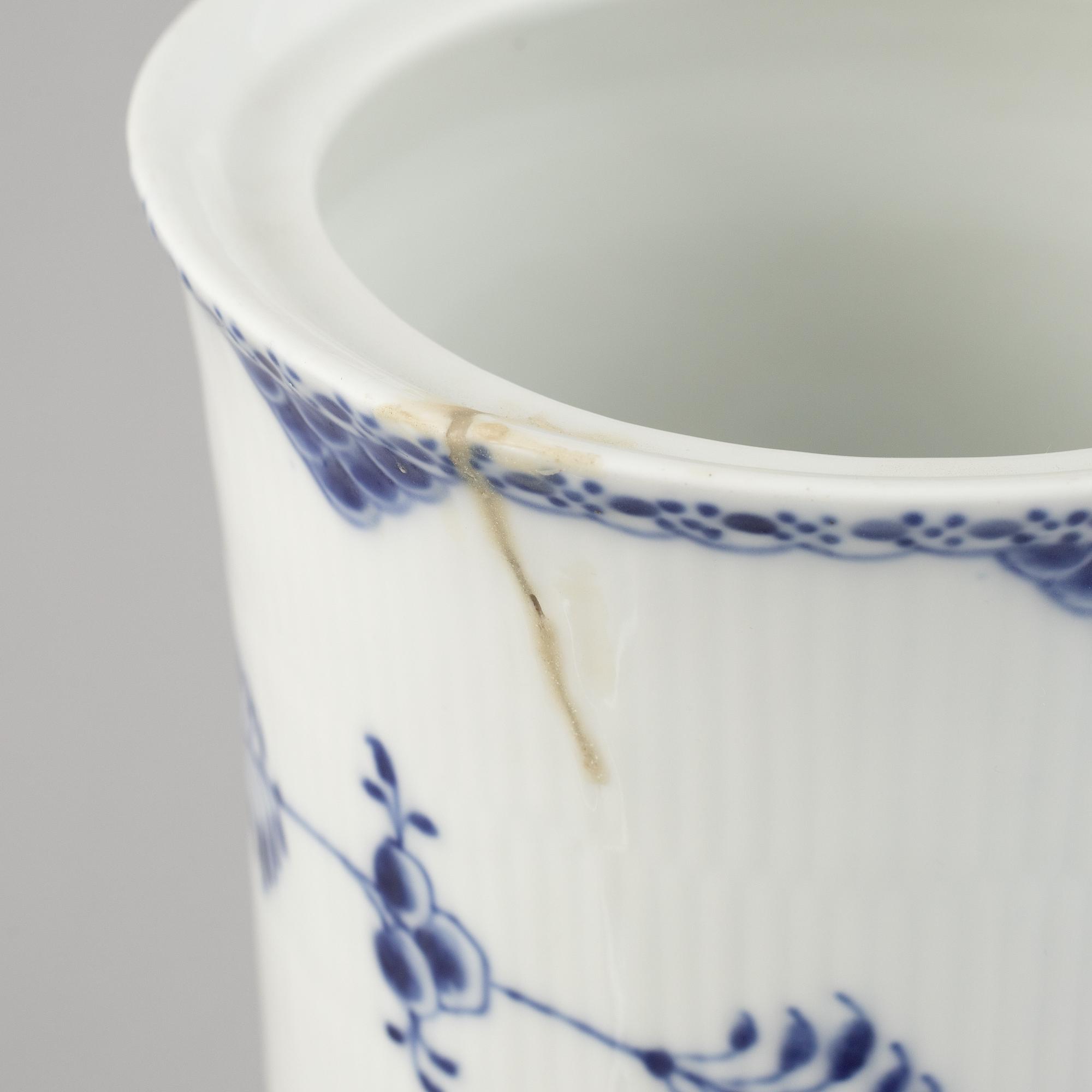 A 'Blue Fluted' porcelain vase / lampbase, Royal Copenhagen, model 448, 1898-1923.