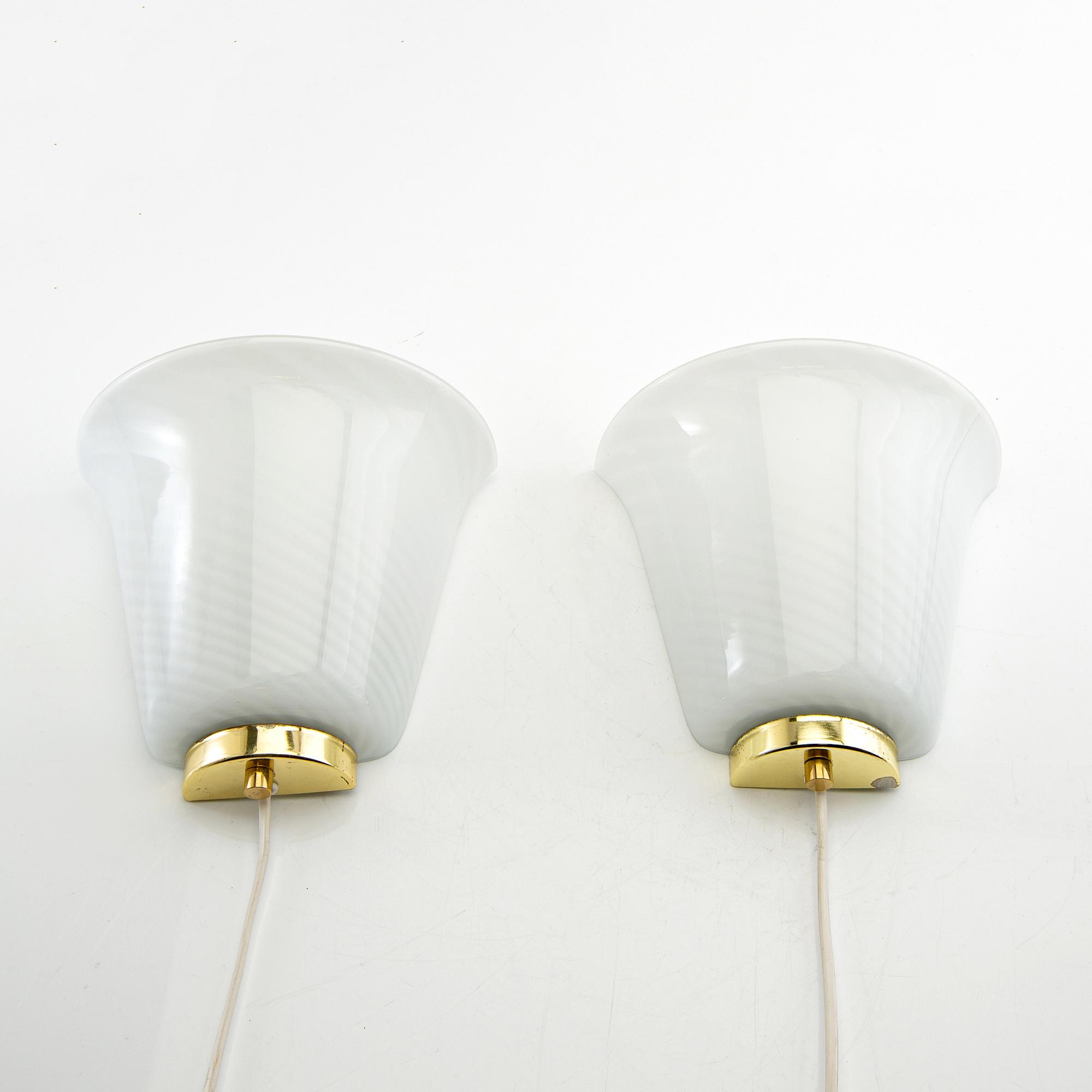 Wall lamps, a pair, probably Murano, second half of the 20th century.