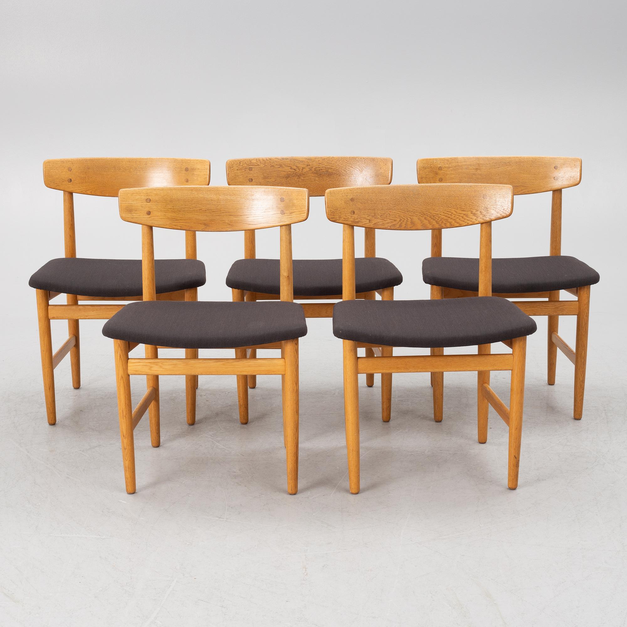 Børge Mogensen, five "Öresund" chairs, Denmark, second half of the 20th century.
