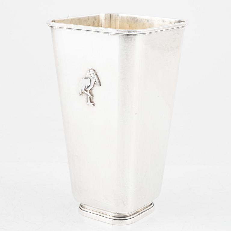 Atelier Borgila, a sterling silver vase, Stockholm 1965.