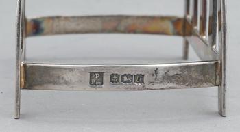 TOASTSTÄLL, silver, Birmingham 1919. Vikt ca 108 gram.