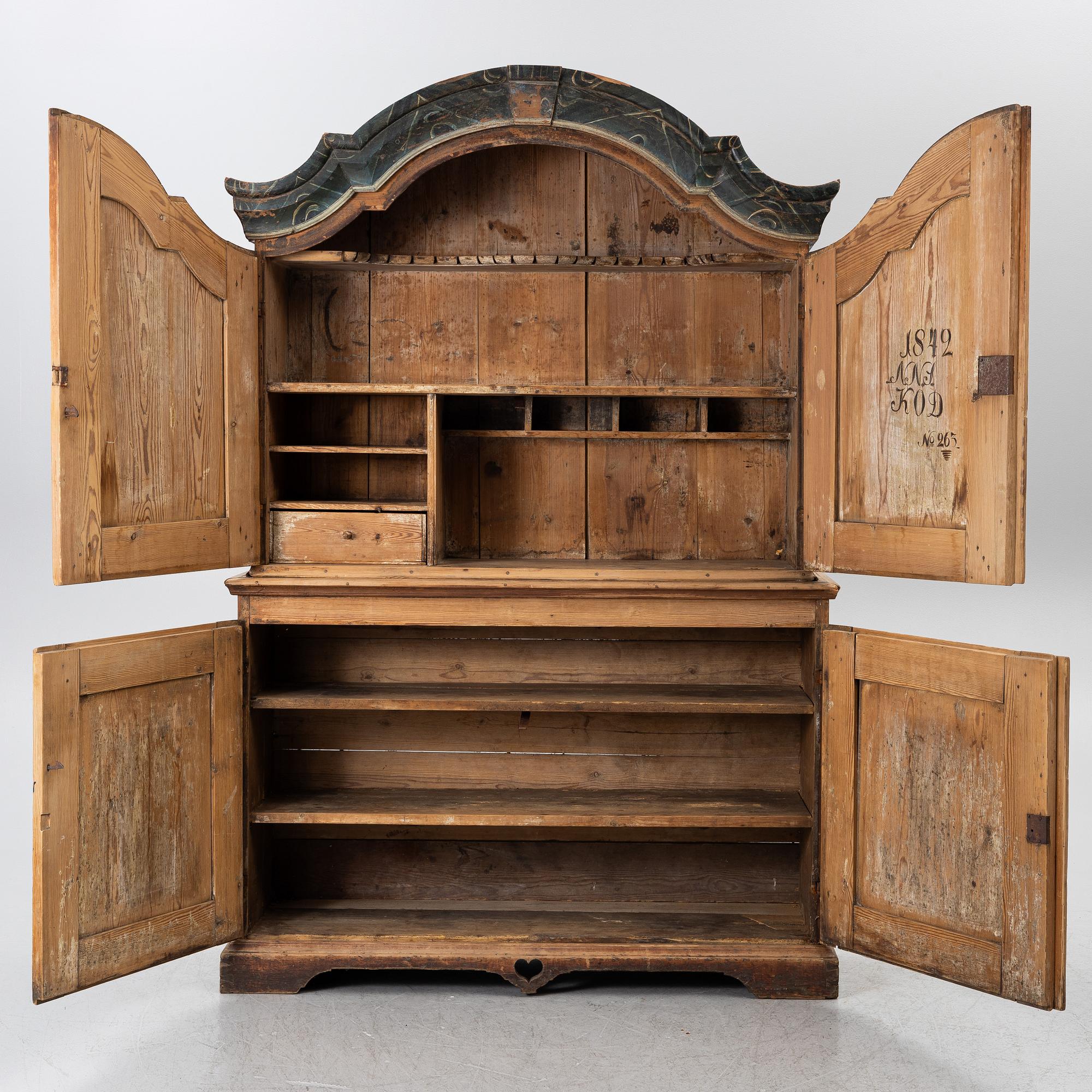 A cabinet, Värmland, dated 1842.