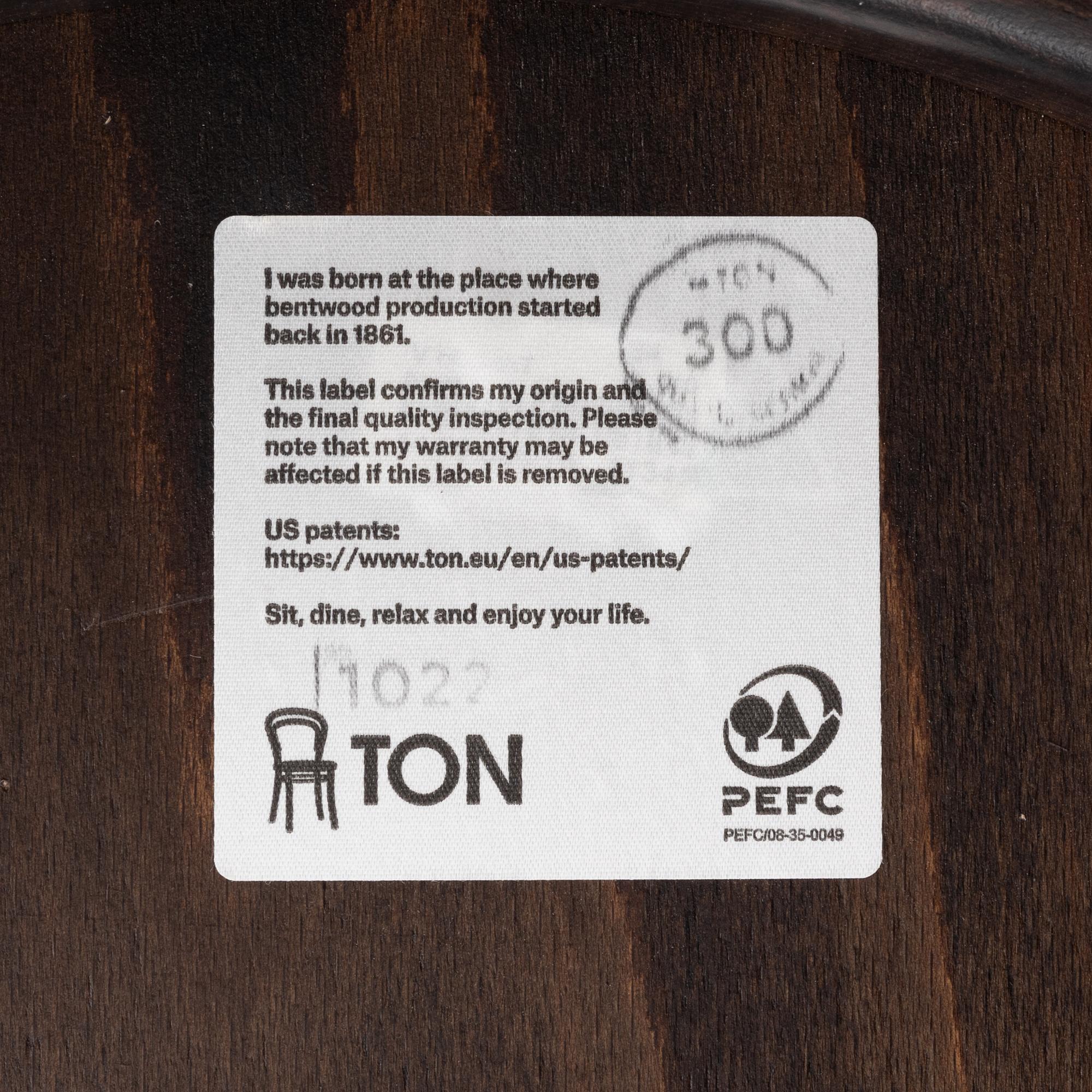 A set of four model '14' chairs, Ton.