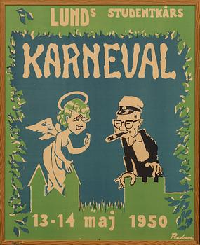 AFFISCHER, 5 st, "Karnevalen Lund". 1950-1966.