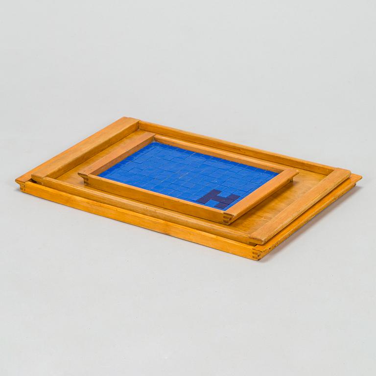 Aino Aalto, a set of three mid-20th-century wooden trays Ahlström Varkauden tehtaat for Artek, Finland.