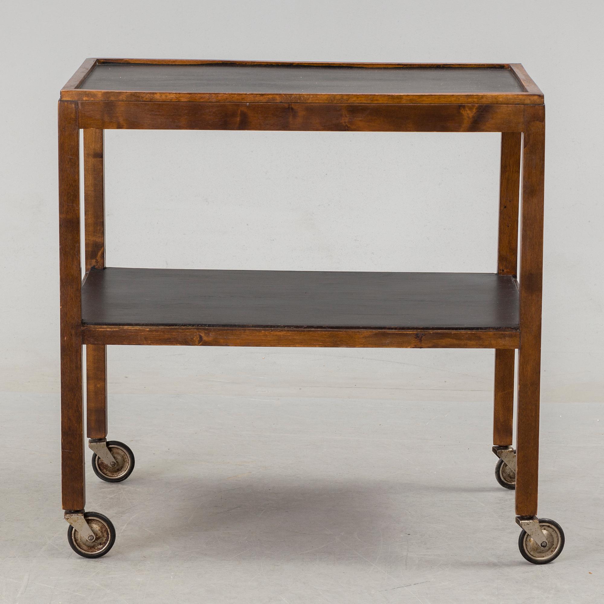 a serving trolley from the middle of the 20th century.