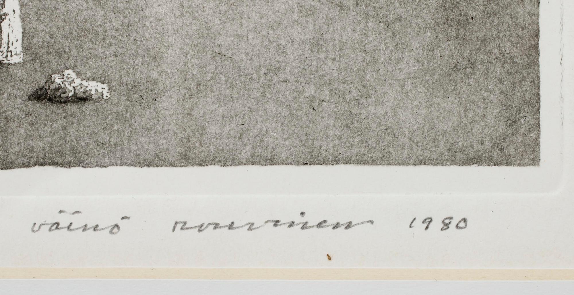 VÄINÖ ROUVINEN (FINLAND), etsning, numr. 59/100, sign. och dat. 1980.