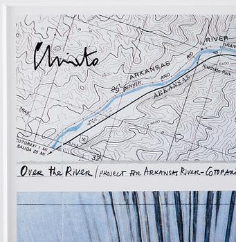 CHRISTO & JEANNE-CLAUDE, 2 st offsets, "Over the River, Project for Arkansas River, State of Colorado, USA, signed.