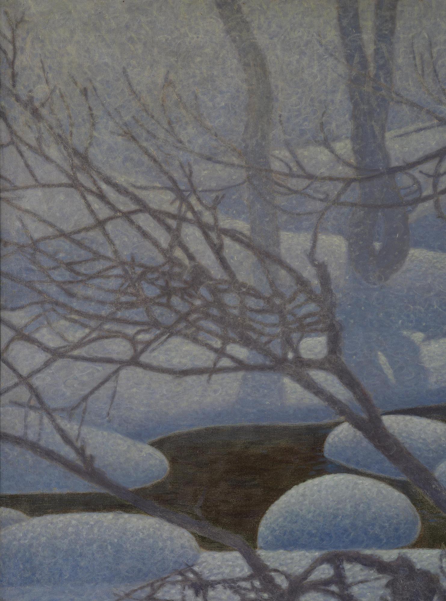 Bror Lindh, Snölandskap i månsken.