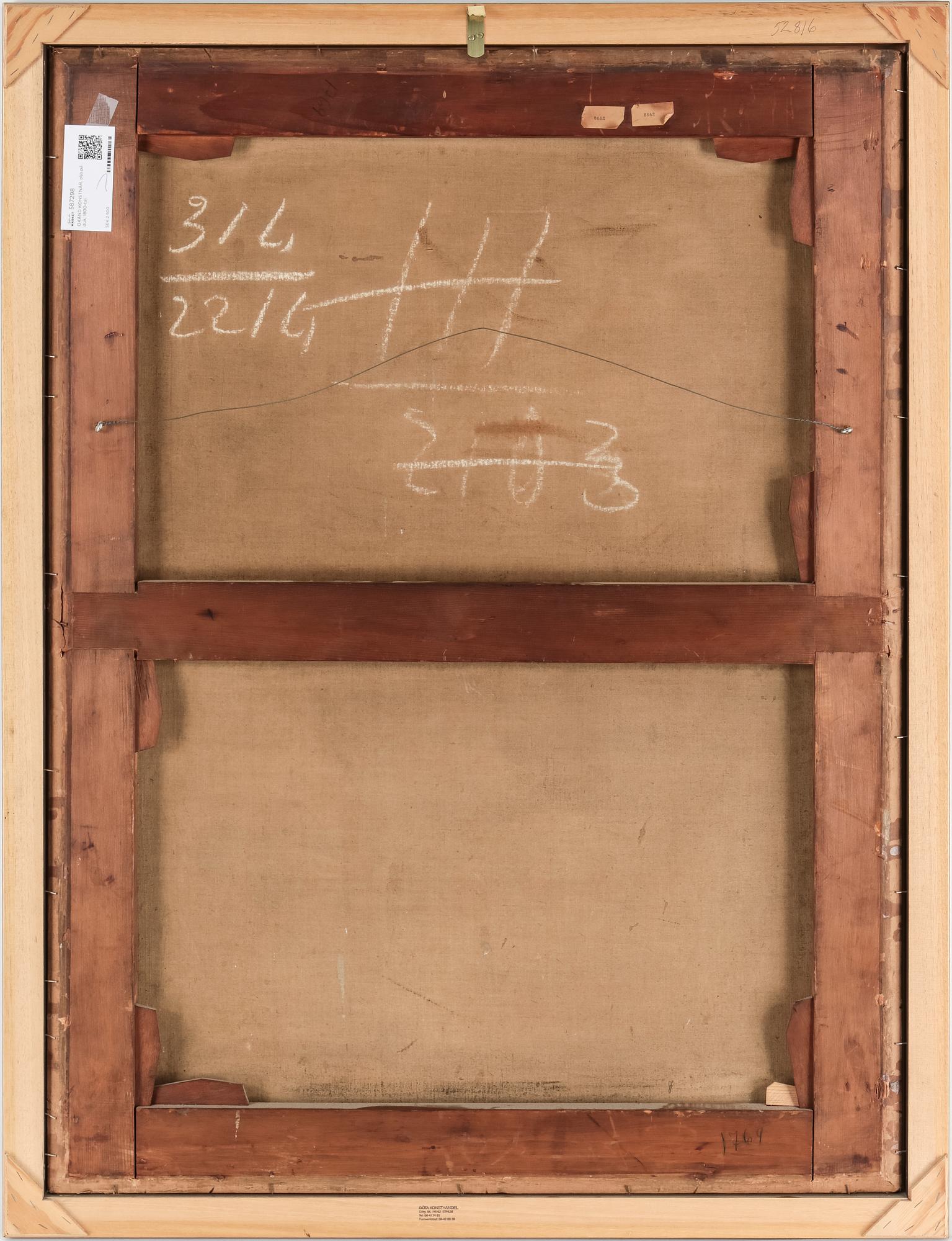 OKÄND KONSTNÄR, olja på duk, 1800-tal.