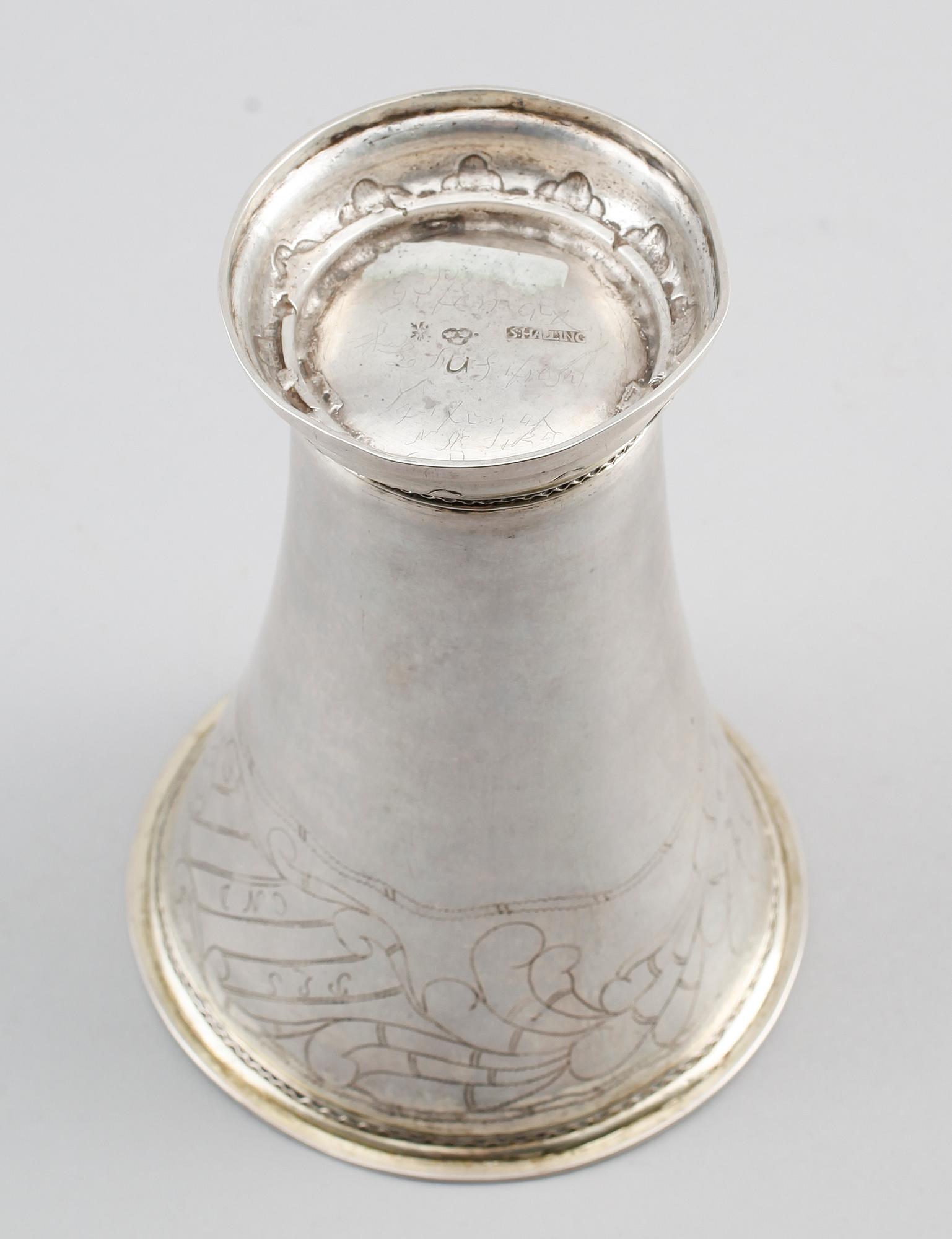 BÄGARE, silver, Stephan Halling, Örebro 1778. Vikt ca 250 gram.