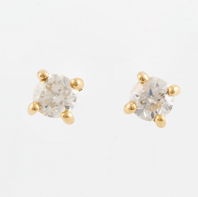 Brilliant cut diamond earrings.