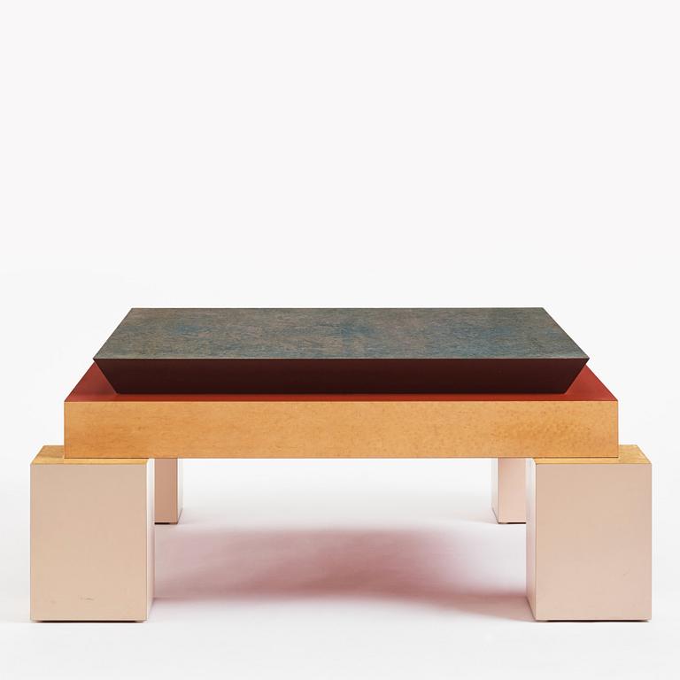 Ettore Sottsass, a "Holebid" coffee table, Memphis, Italy, post 1984.
