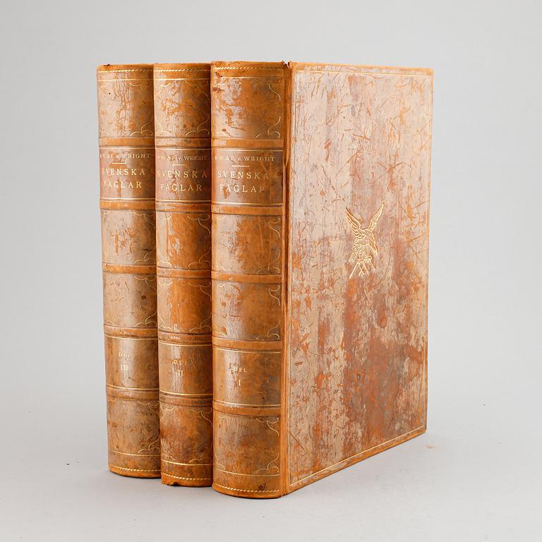 The von Wright brothers, three volumes "Svenska Fåglar", Börtzells tryckeri AB, Stockholm, 1927-1929.