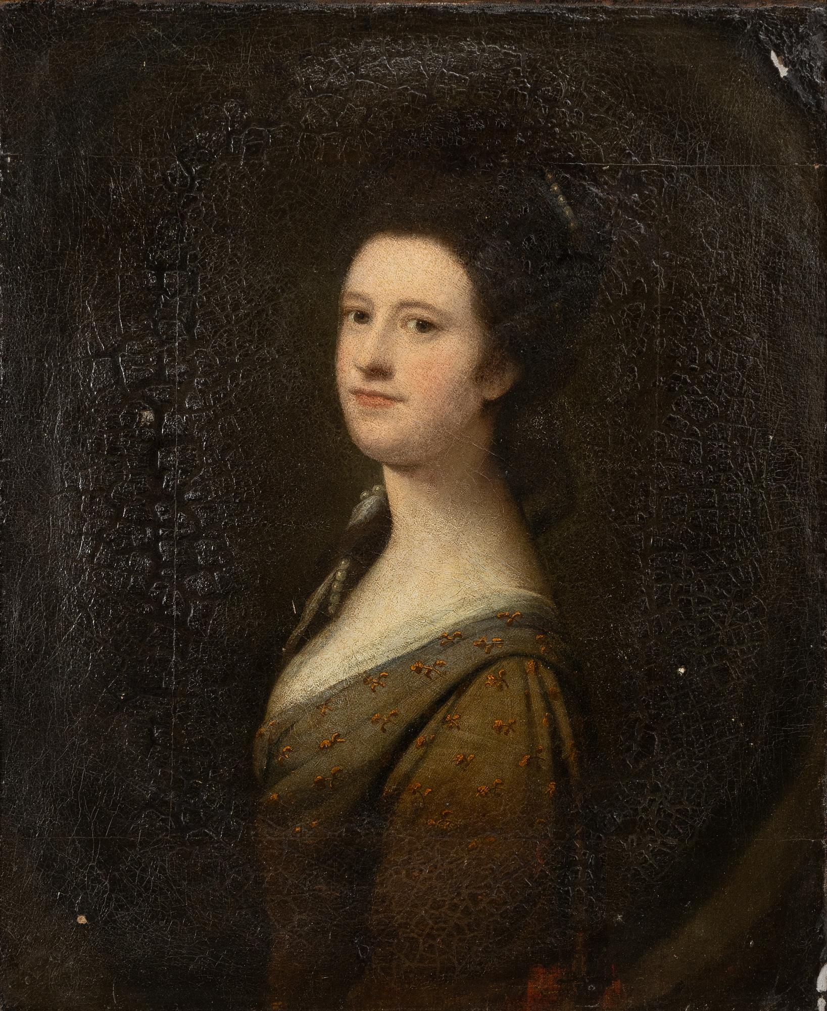 Engelsk skola, 1700-tal. Damporträtt i profil.