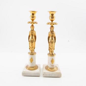 Candelabra a pair, late Gustavian early 19th century.