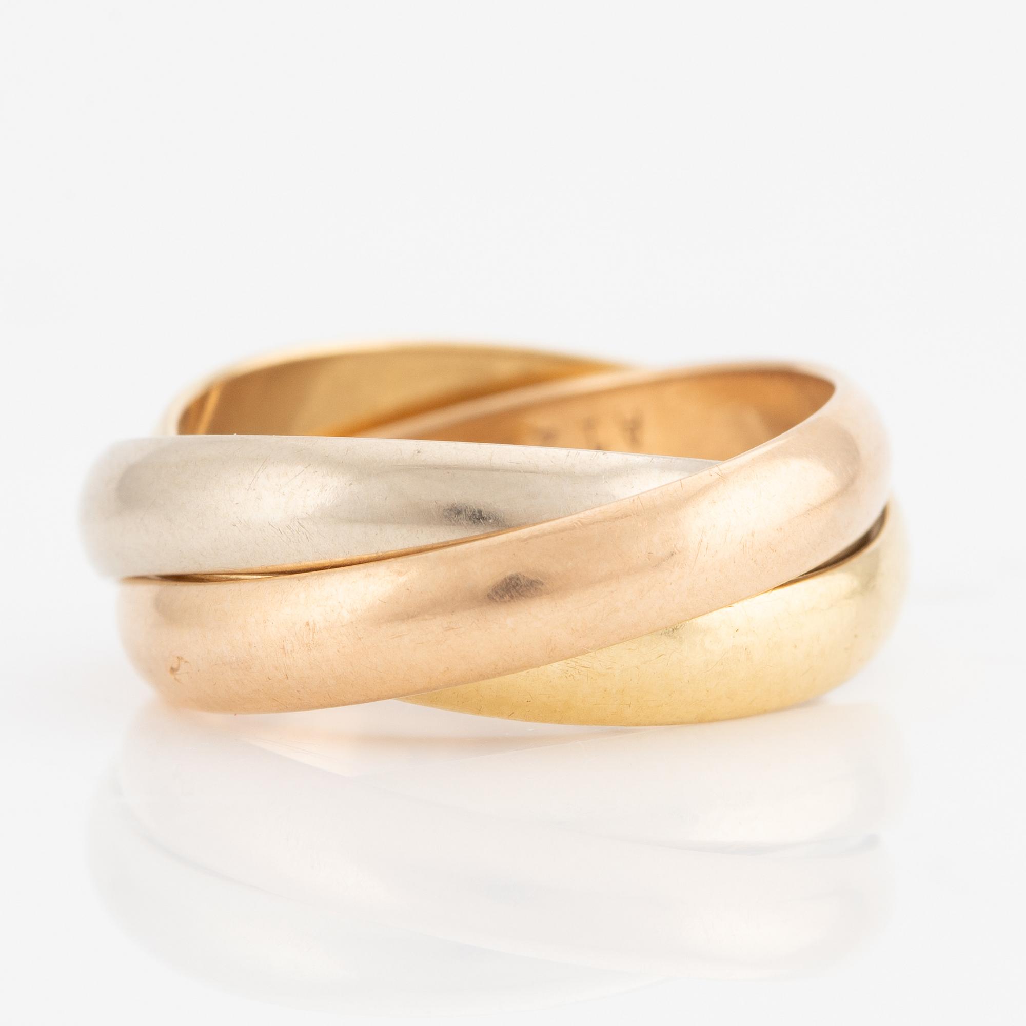 Cartier, ring, "Trinity", 18K gold in three colours.