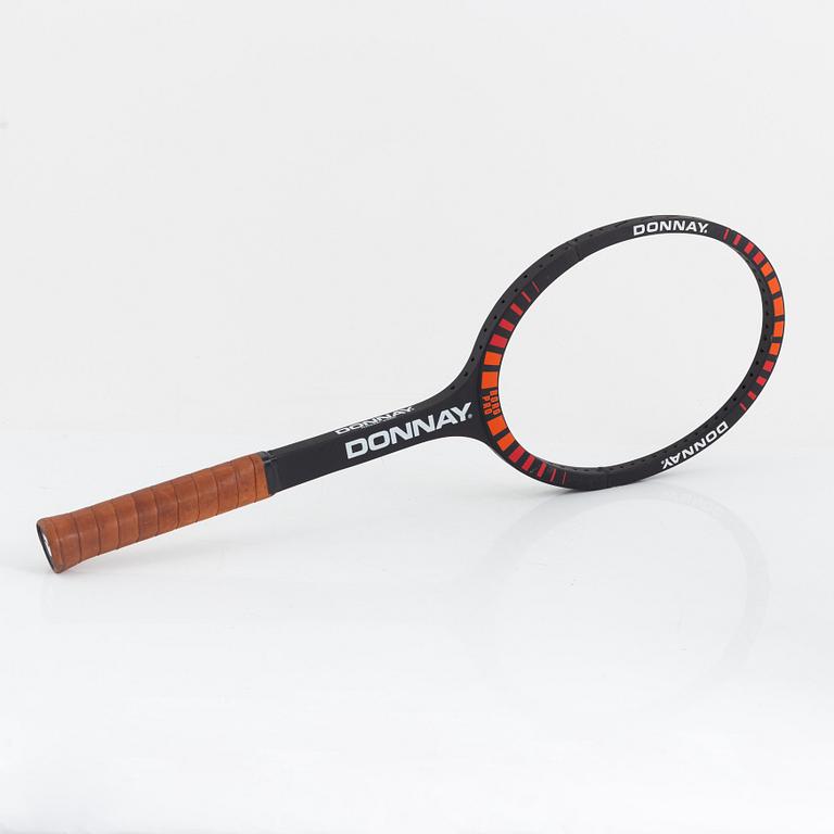 Three tennis rackets, Donnay Borg Pro. Specially made for Björn Borg, Lennar Bergelin, Mariana Simionescu.