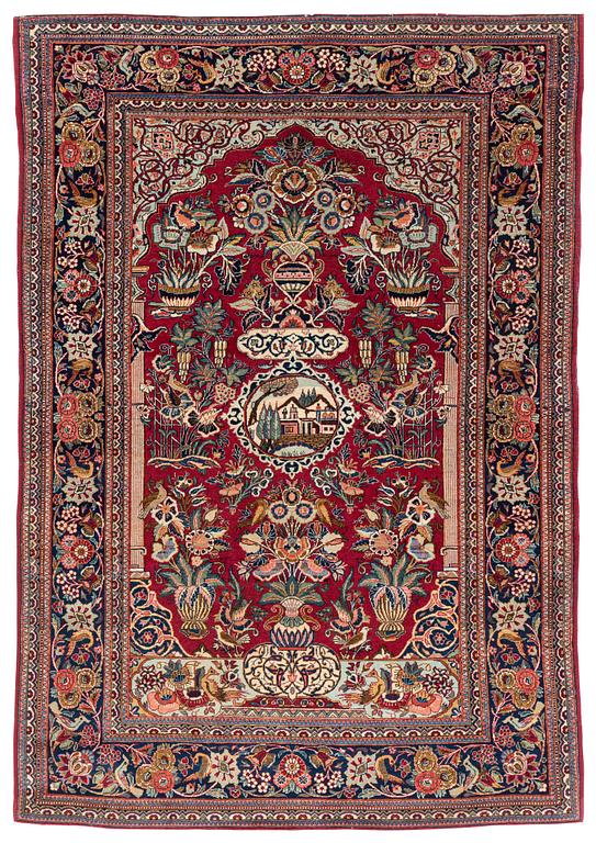 A semi-antique Keshan rug, ca 193 x 133 cm.