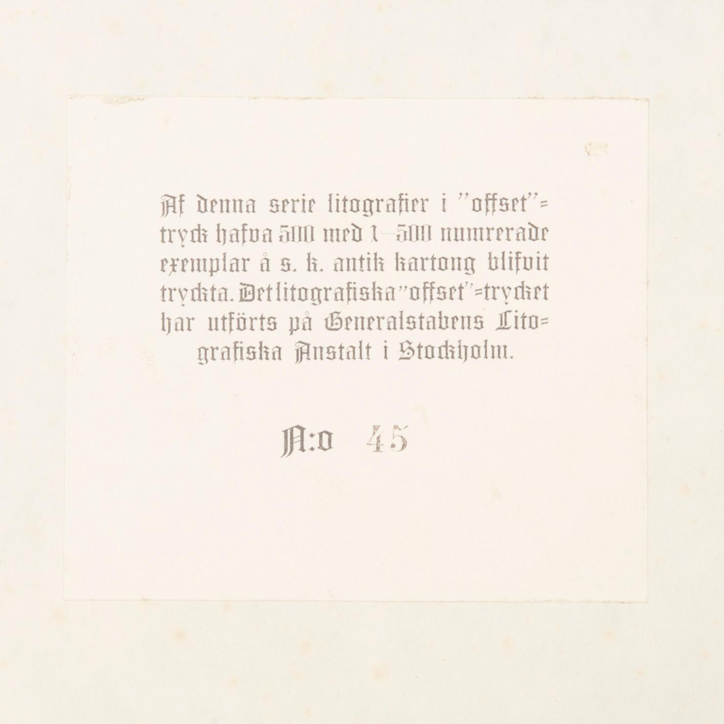 LOUIS SPARRE, grafikmapp, litografier 9 st, signerade och daterade Wisby 1911.