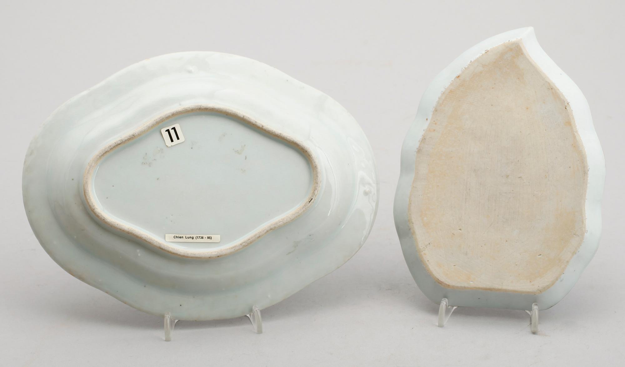 FAT, 2 st, porslin, Kina, Qianlong 1736-1795.