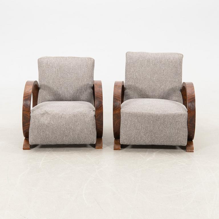 Armchairs, a pair of Art Deco from the first half of the 20th century.