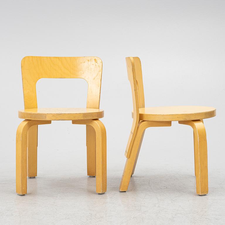 Alvar Aalto, children's chairs, 6 pcs, Artek, Finland.