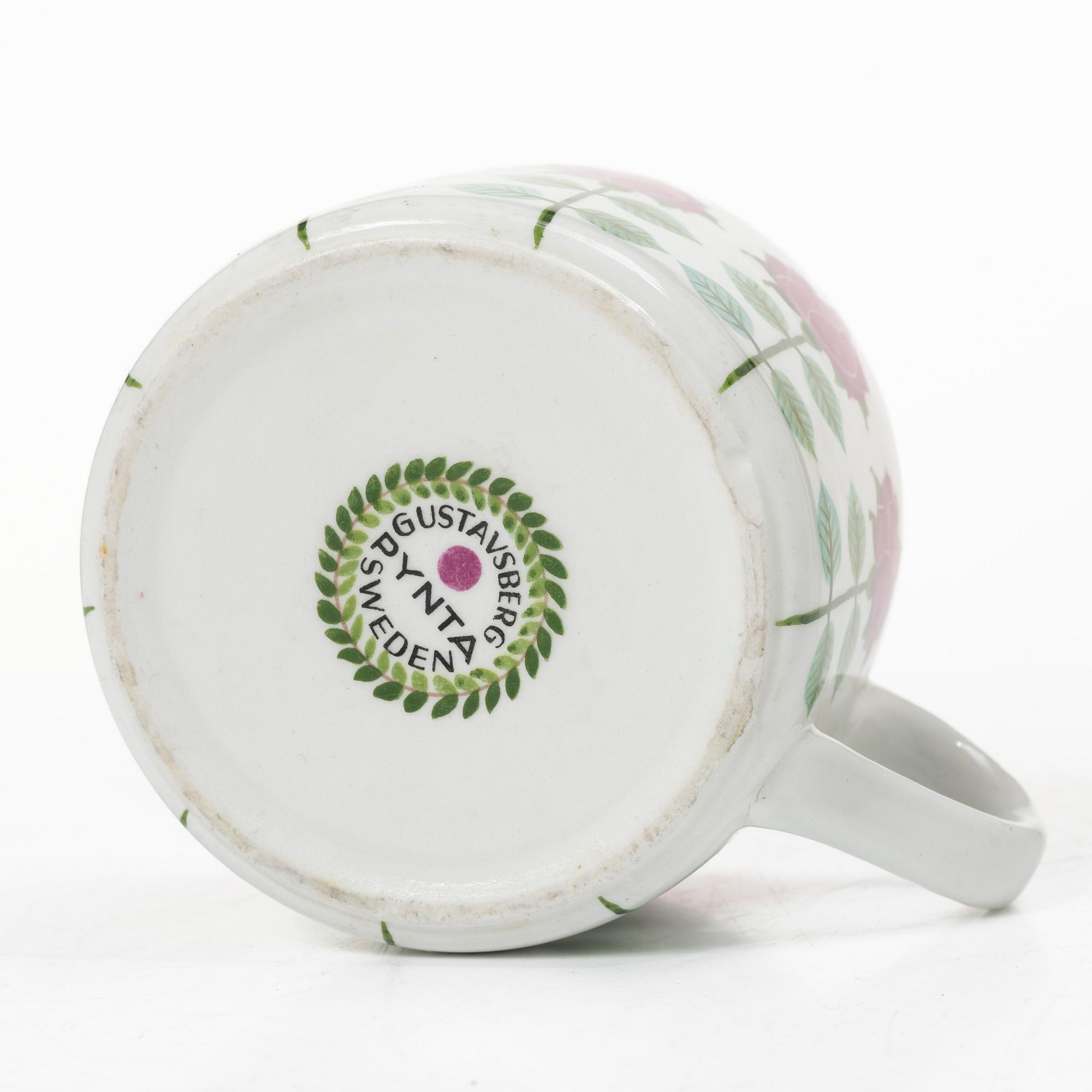 Stig Lindberg, Teacups and saucers, 6 pieces, “Pynta”, Gustavsberg.
