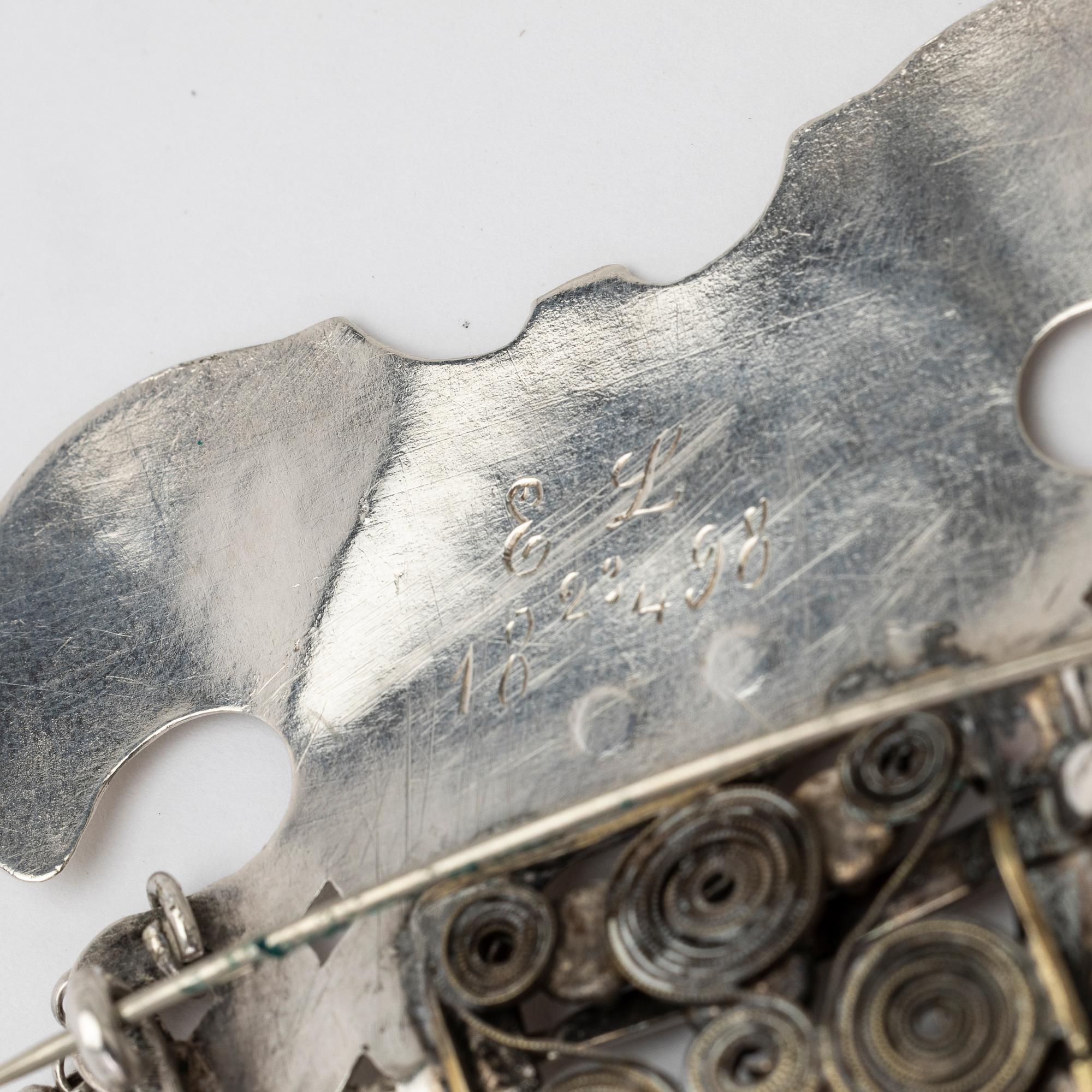 Costume jewellery, silver, Claes Christian Carlén (1830–44), Borås.