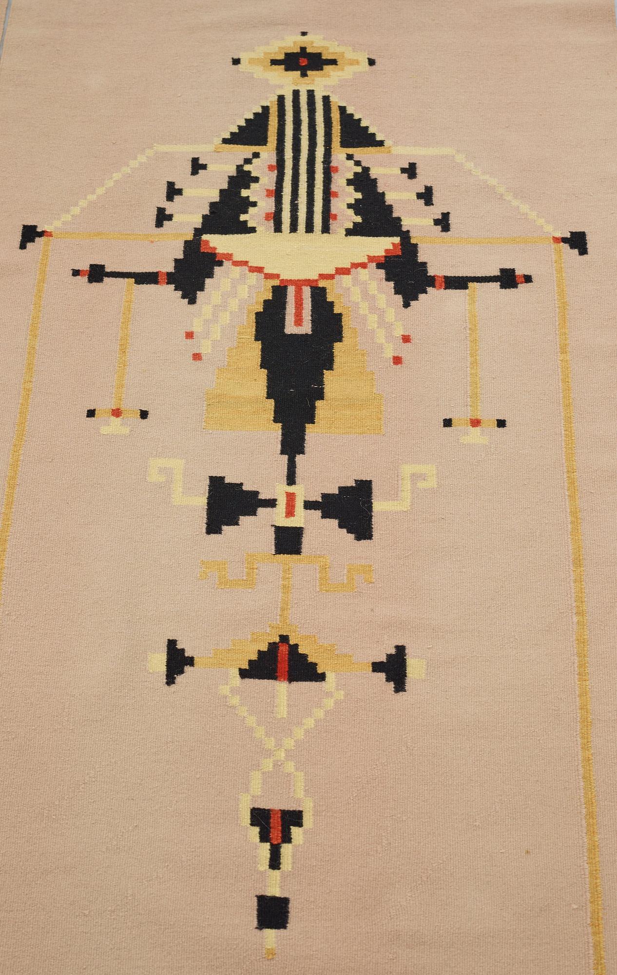 DRAPERIER, 1 par, slätväv, 224,5 x 75 respektive 223,5 x 75 cm, komponerade av Gösta Adrian-Nilsson (GAN).
