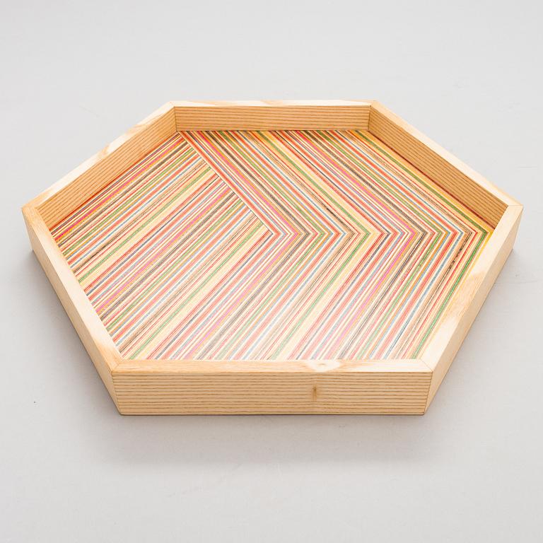 ALEKSI PUUSTINEN, 'Hexagon Tray', signed.